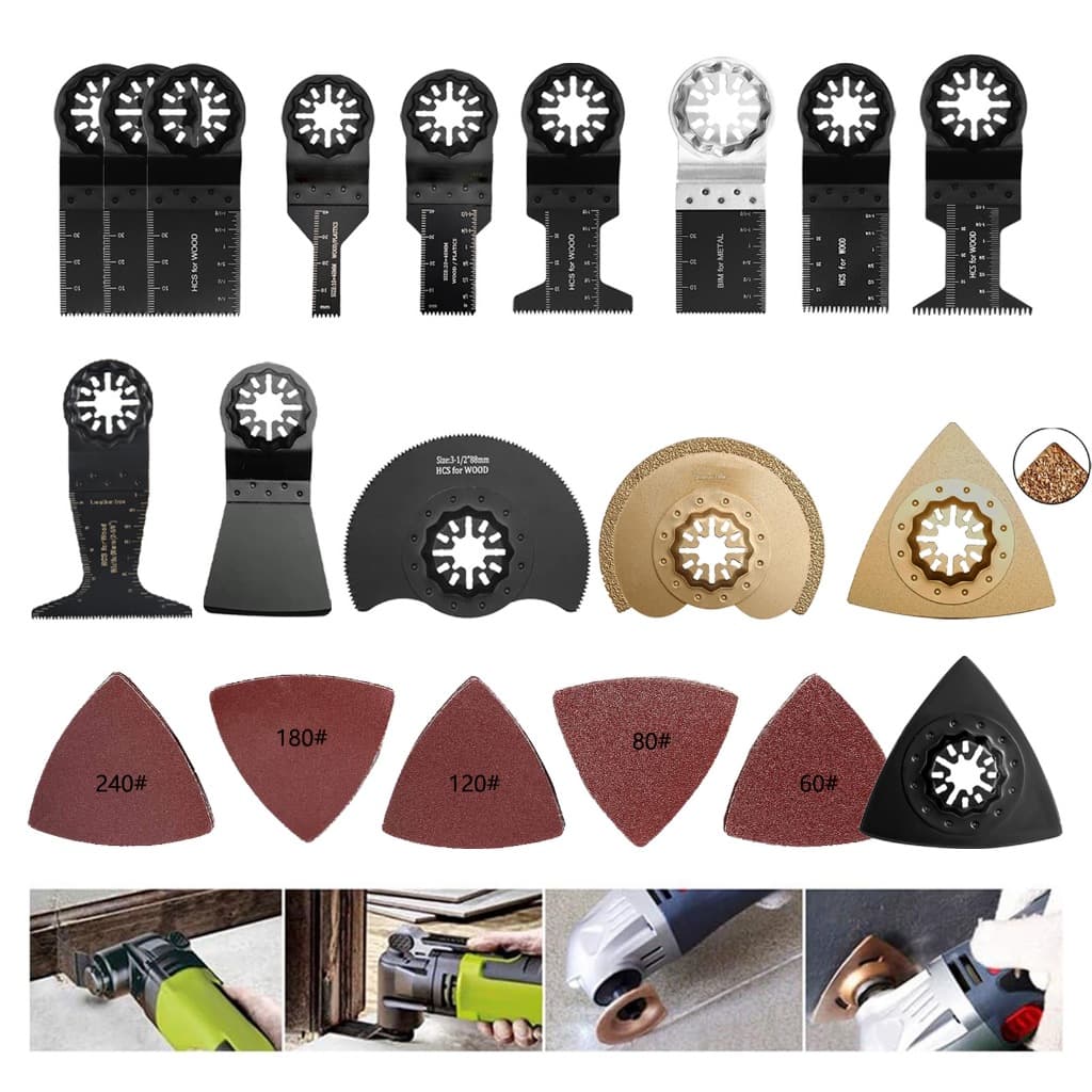 Conjunto de 40 peças de lâmina de serra oscilante multifuncional Universal Starlock Starlock adequado para BOSCH/Fein/Ma