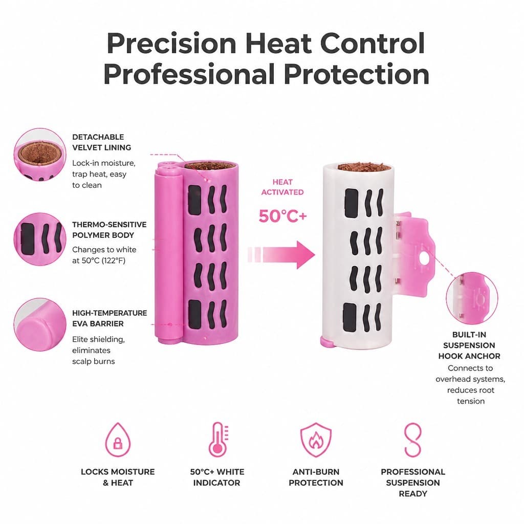 Clipes Permanentes De Isolamento Térmico Profissional-Grampos De Rolo De Cabelo Resistentes Para Hastes Digitais De 24V