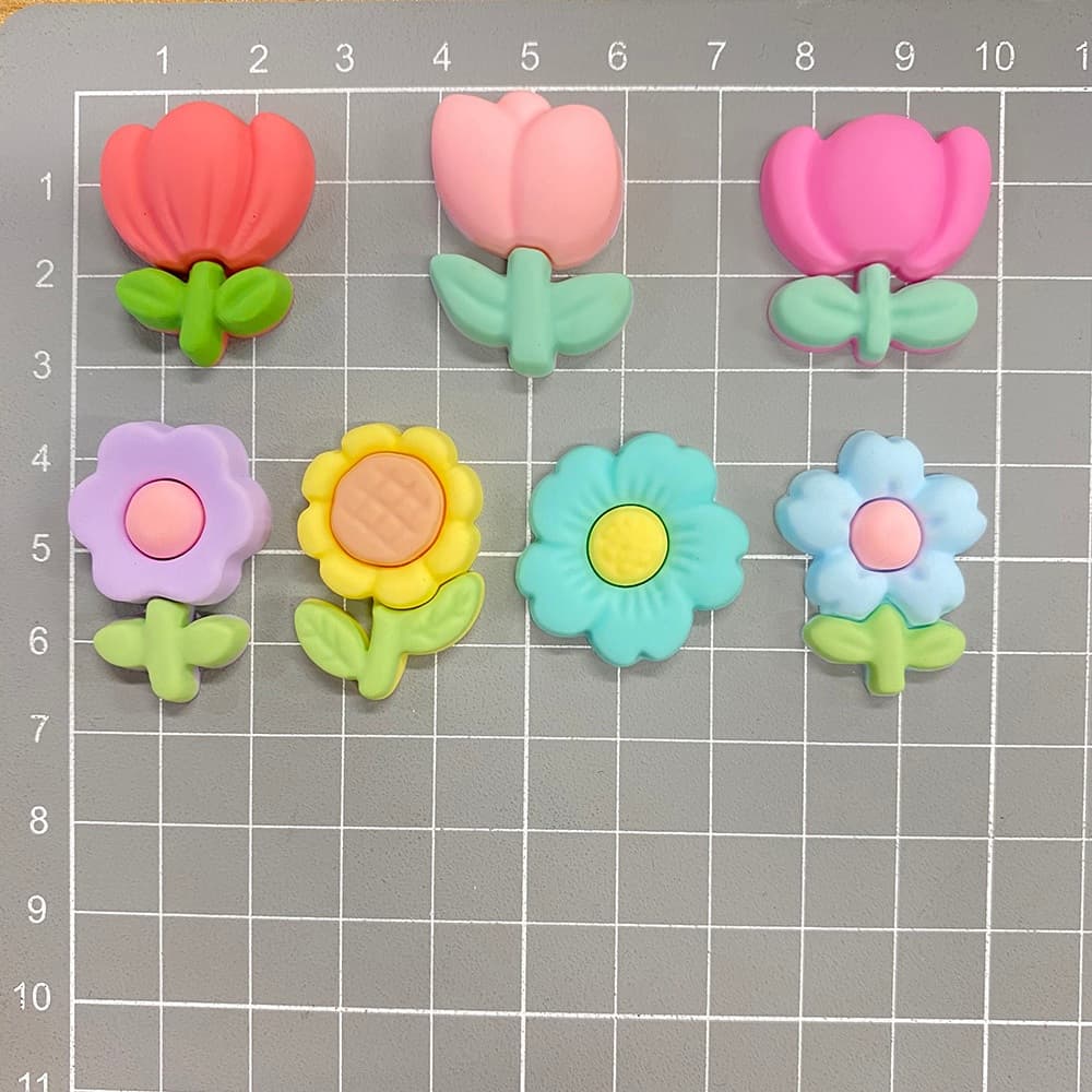 MEIDJ , Amuletos De Sapato , 7 Peças De Tamancos De Série De Flores De Desenho Animado Fofos , Acessórios Decorativos De