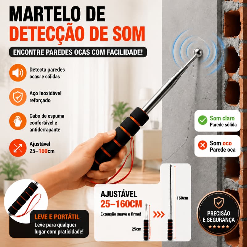 Martelo Oco Telescópico Ajustável Para Testes De Inspeção