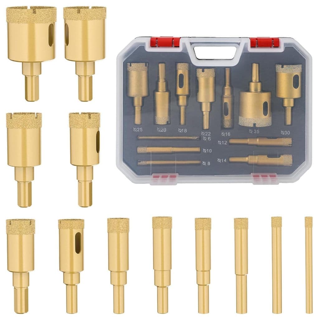 12pçs 6-35mm Brocas Revestidas De Diamante Kit De Serra Para Telha De Pedra De Mármore Cerâmica,maje