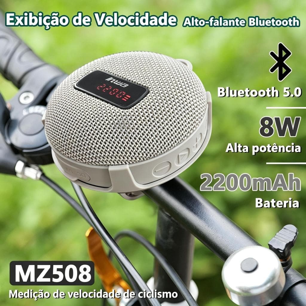 Alto-falante Bluetooth com Display Digital para ciclismo ao ar livre, bateria de longa duração à prova de poeira, grande