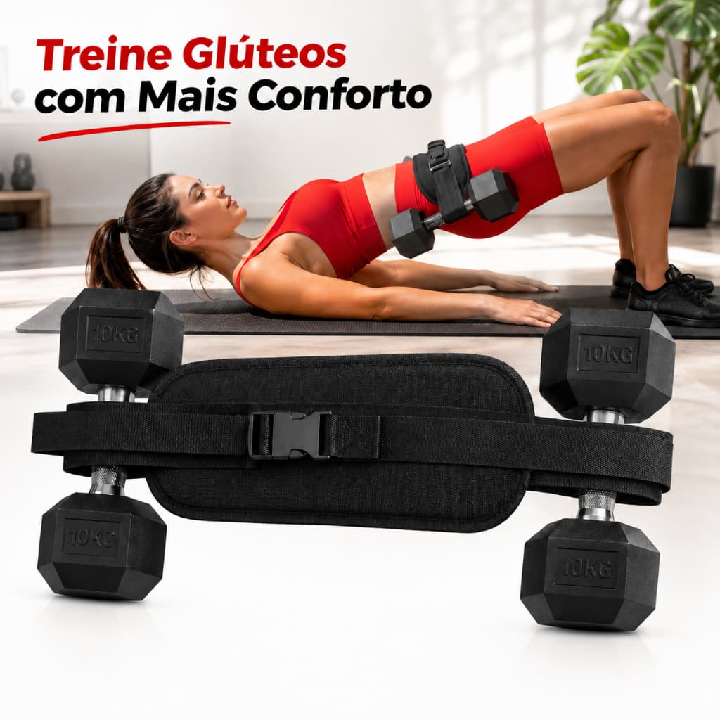 Cinto de Carga para Elevação de Quadril e Ponte de Glúteos com Halteres