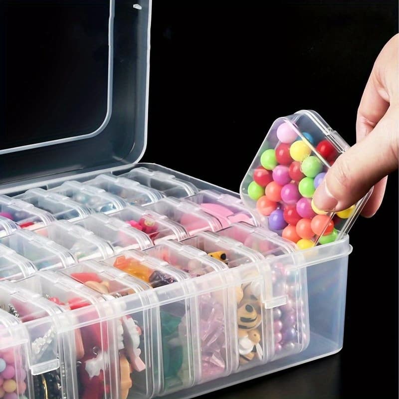 Caixa Organizadora com 30 potinhos. Organizador para acessórios, miçangas e itens em geral SAMBA