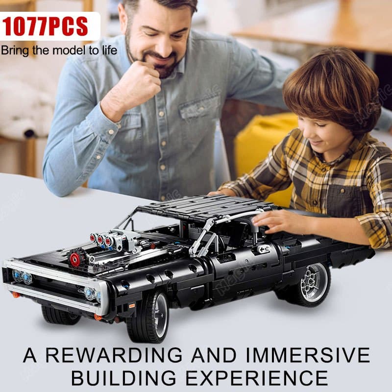 Tecnologia Super Carro De Corrida Blocos De Construção 1077 Pçs DIY Esportes Tijolos Modelo Montagem Criativa Brinquedo