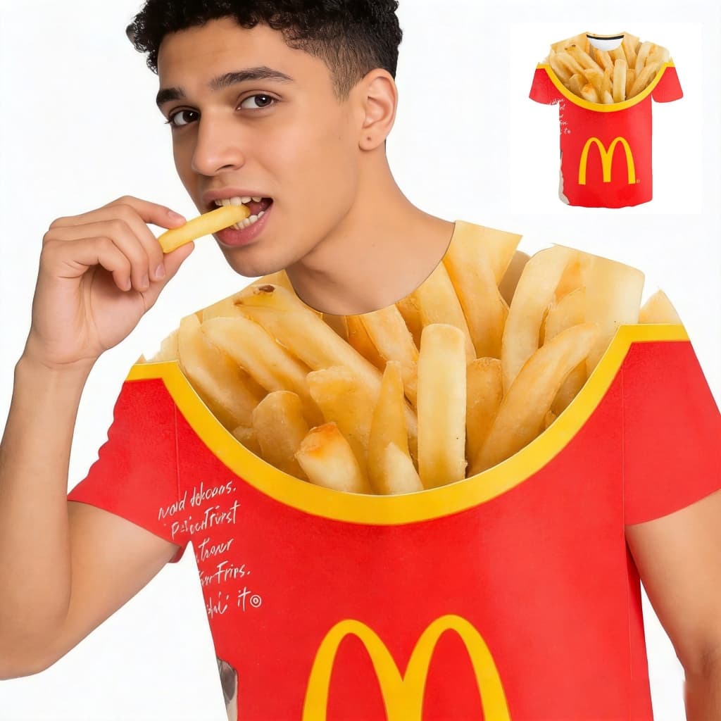 Camiseta Masculina Mais Novo Quente Batatas Fritas 3D Impressão Gráfica Oversize Streetwear Verão Manga Curta t Camisa U