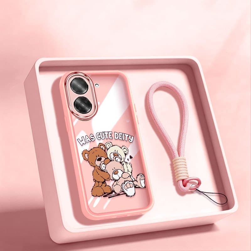 Capa De Telefone YBD Para Redmi A5 4G Turbo 4 Pro Xiaomi POCO F7 C71 Terno Elegante ? Usando Ursinho De Pelúcia Abraço F