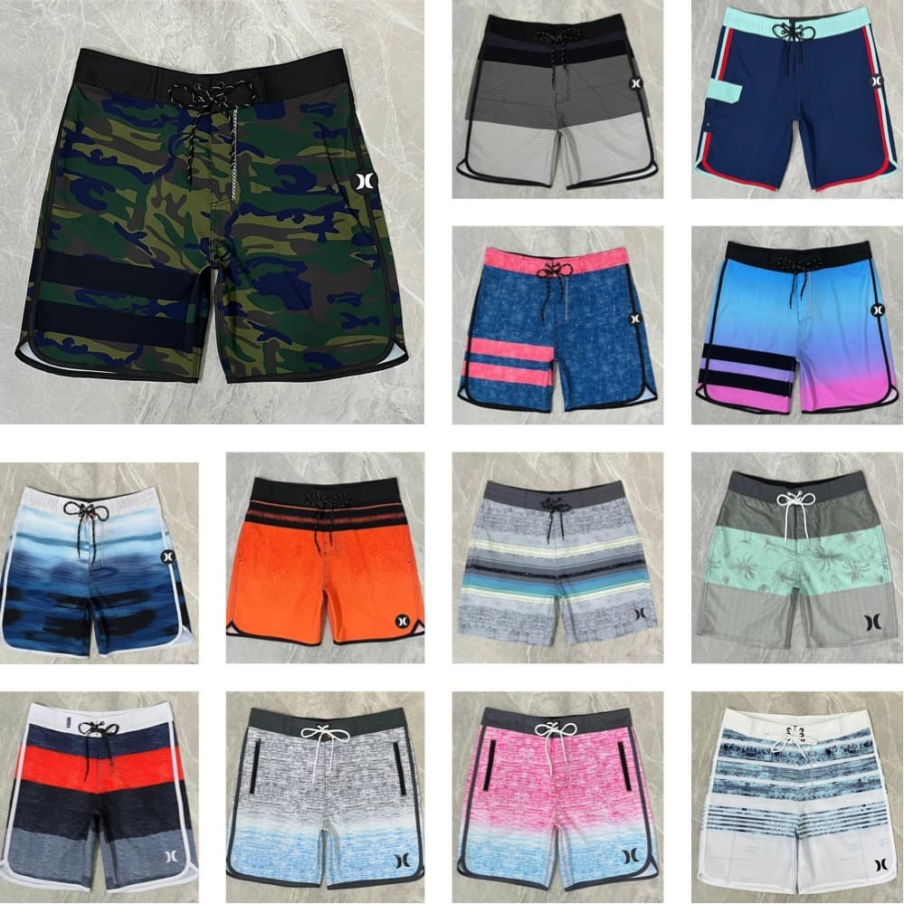 Calções De Banho Masculinos De Secagem Rápida , Alta Elasticidade , Anti-Cloro , Slim , Praia , Multi Estampas , Surf ,