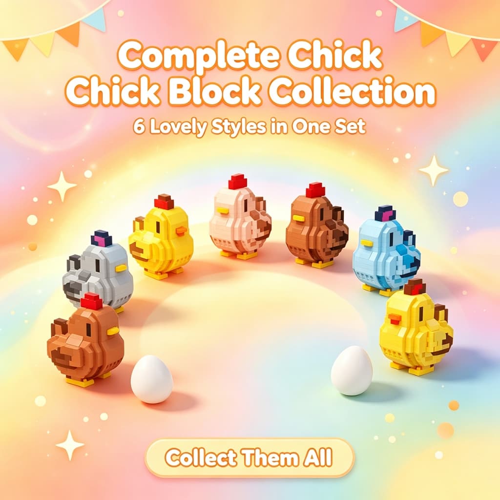 Blocos De Construção Em Forma De Frango De Desenho Animado , Brinquedos Infantis