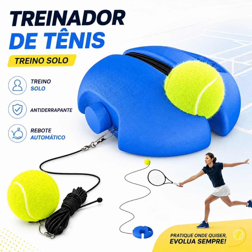Kit Bola De Tênis Treinador Para Treino Individual Ao Ar Livre Com Base E Corda Elástica Portátil