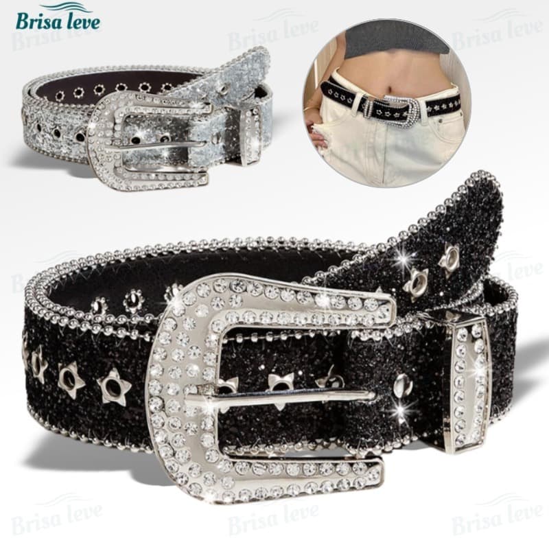Cinto de Coruro de Strass All-match Moda Decoração de Parede Estilo ins Feminino-BL