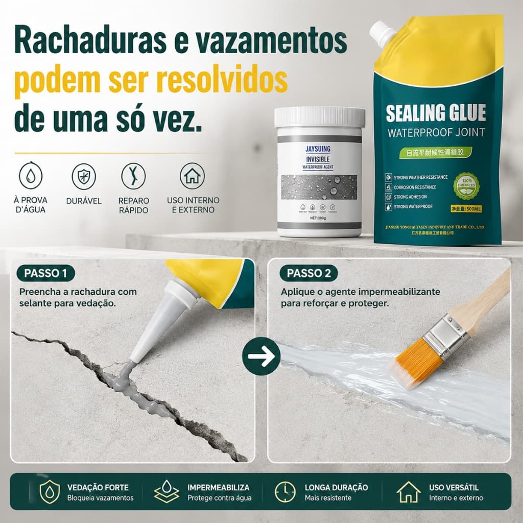 Agente De Revestimento Anti-Vazamento Transparente À Prova D'água Invisível 300ML Cola De Reparo De Condução