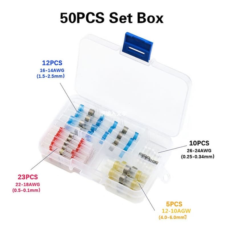 Kit Conector de Emenda de Fios com Solda Interna, Revestimento Termo Retrátil Impermeável, Alta Resistência para Instala