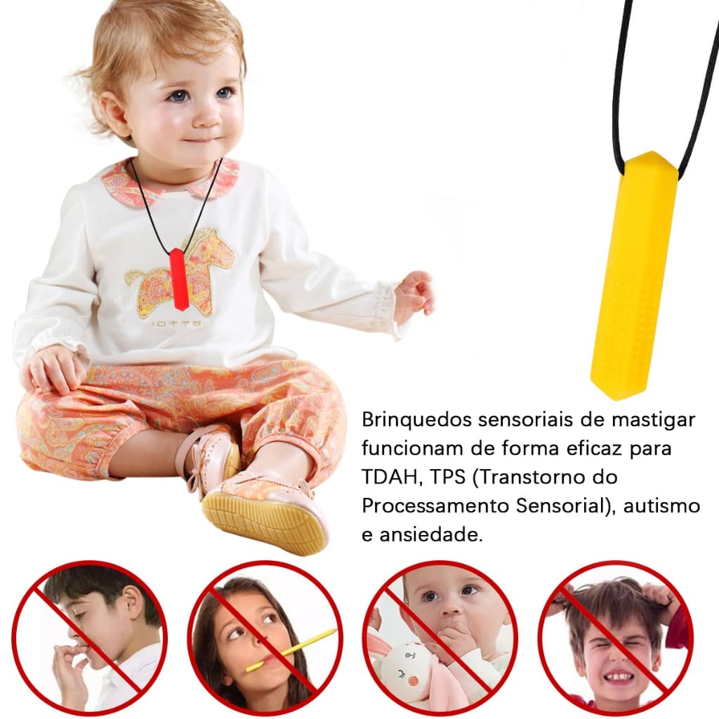 Sensory Crayon Mordedor Colar /Autismo Sensory Ferramentas De Mastigar Terapia Crianças Brinquedos Chewy