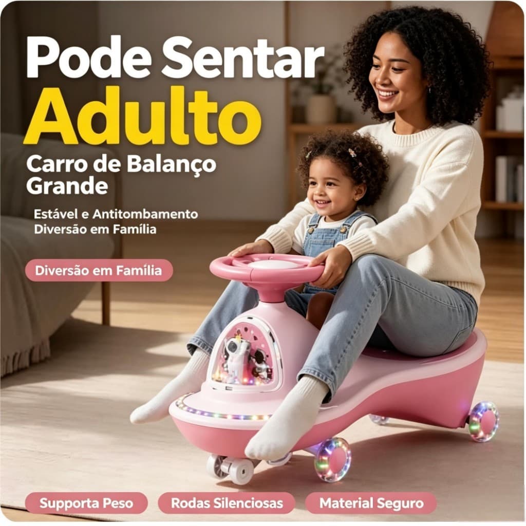 Astronauta Anti-capotamento silencioso Bluetooth crianças Torque carro 1-12 anos de idade adequado para 110kg rolamento