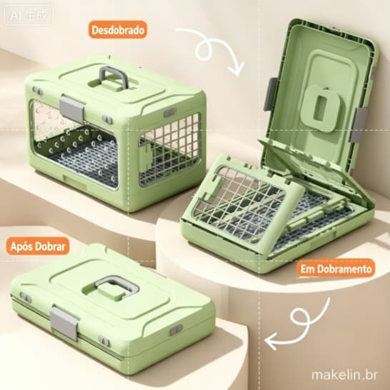 Transportadora dobrável para animais de estimação, montada no carro, para viagens, caixa portátil e respirável para pass
