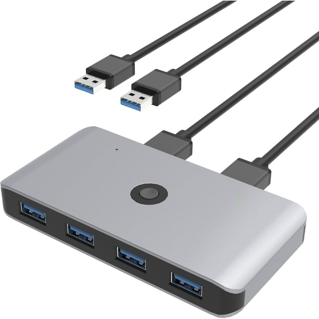 Seletor De Switcher USB 3.0 2 Computadores Compartilhando 4 Dispositivos KVM Switch Hub Adaptador Para Teclado E Mouse I
