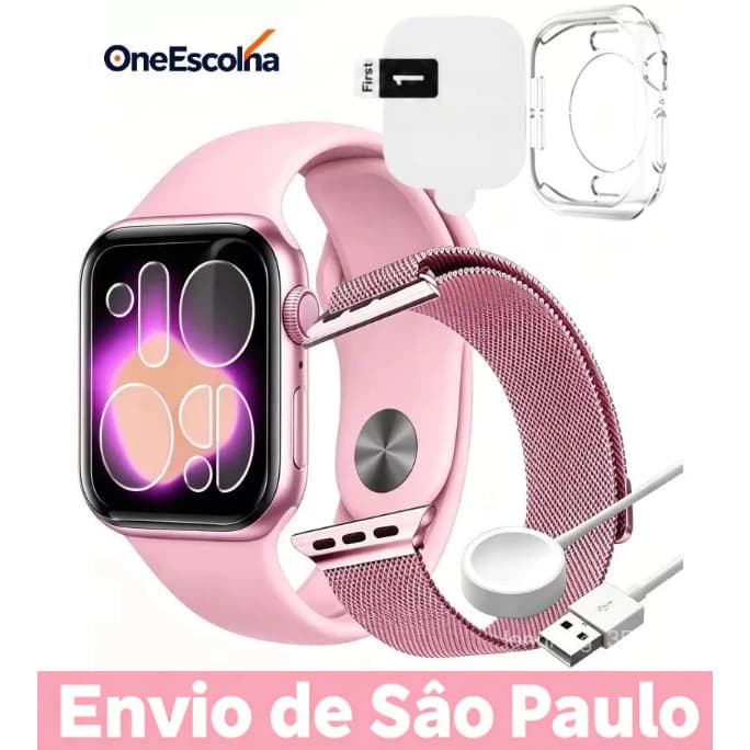 Relógio Inteligente MINI W10 – Pequeno e leve, Nova Série 2026, Chamadas Bluetooth, iOS e Android + capa protetora