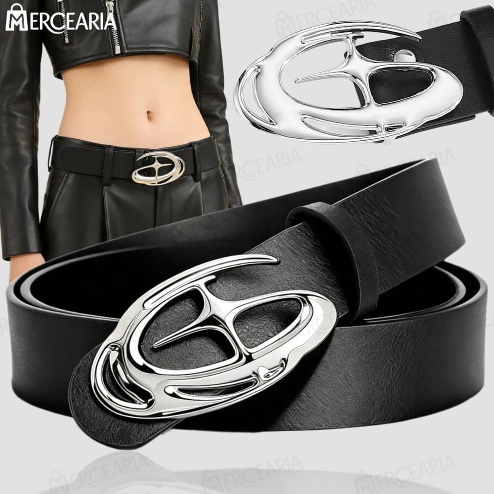 Cinto Unissex Vintage Estilo punk boho chic Com Fivela Decorada Com Estrela Em 3d-MC