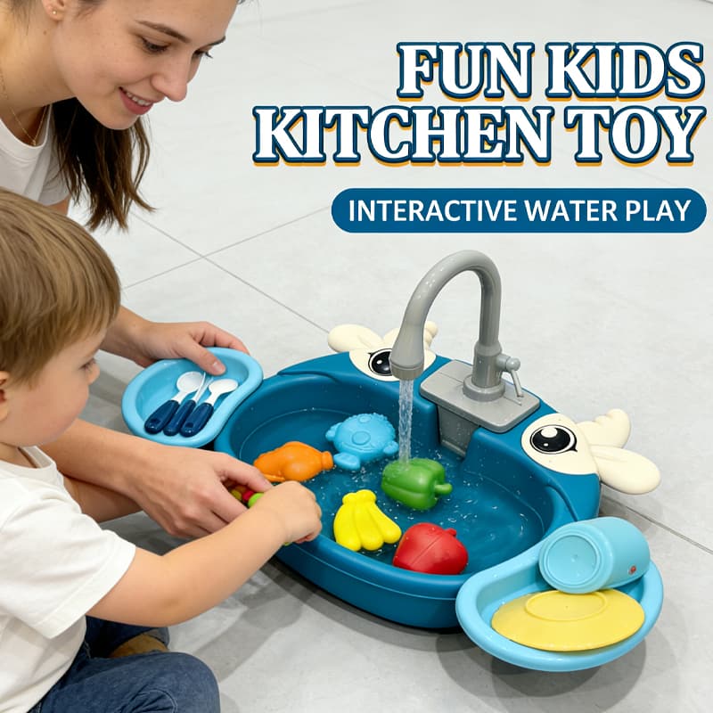 Crianças Elétricas Cozinha Prato Pia De Lavar Fingir Jogar Conjunto Circulação Elétrica Brinquedo Brinquedos mainan buda