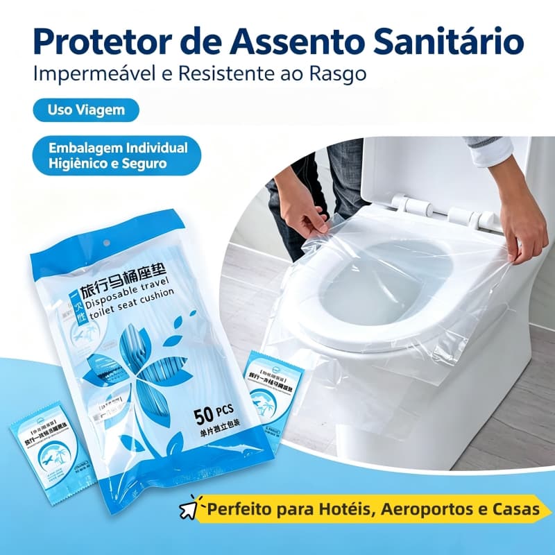 Kit 100/50/20/30 Protetores De Assento De Vaso Sanitário De Plástico Descartáveis