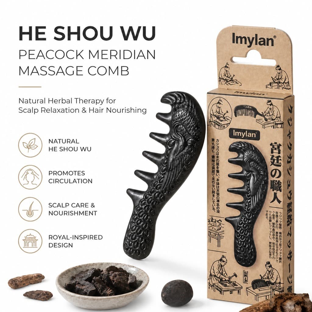 He Shou Wu Pavão Meridian Massagem Pente De Madeira Gua Sha Couro Cabeludo Cuidados Com Os Cabelos Ferramenta De Relaxam