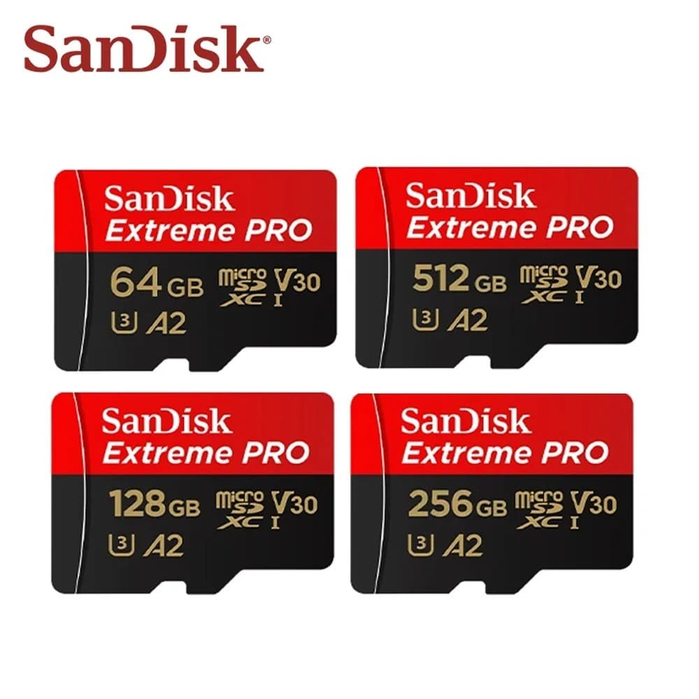 Cartão Sandisk Extreme PRO 64GB 128GB 256GB Micro SD TF 512GB 1TB Hight Speed V30 Classe 10 UHS-I U3 MicroSD De Memória