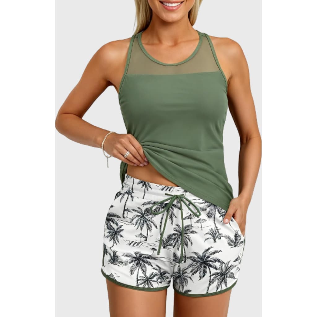 Maiô Casual de duas peças Plus Size Maiô feminino Fornecimento exclusivo europeu americano novo estilo plano duplo coco