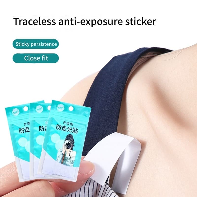 Adesivos anti-reflexo para cobrir os seios, ferramenta útil, decote, fivela, ombro, camisola, pescoço baixo, antiderrapa