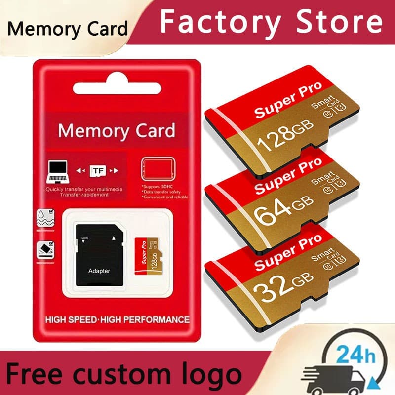 Cartão SD em miniatura de alta velocidade classe 10 32GB 64GB 128GB Câmera de vigilância compatível