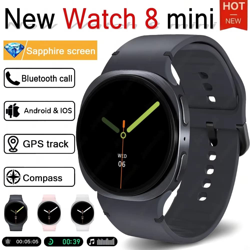 Nova Chamada Bluetooth Smartwatch Relógio Inteligente 8 mini 40MM Feminino GPS Movimento Pista AI Assistente De Voz Moni