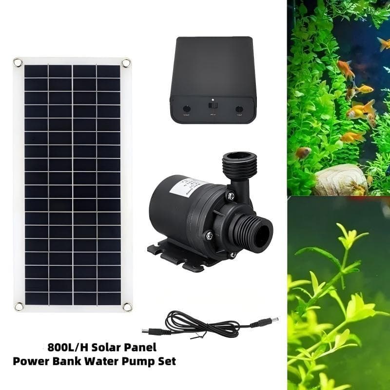 Bomba De Água Do Painel Solar 800l/H Com Caixa De Bateria Fonte Ultrassilenciosa Para Tanque De Peixes De Aquário