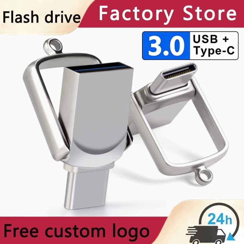 Unidade Flash TYPE-C 2 em 1 128 GB 256 GB 512 GB 2 TB USB3.0 U Disk