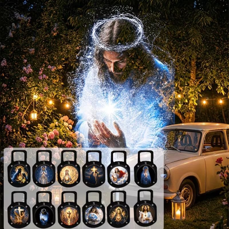 Projetor USB 12 Padrões Religiosos Portátil Luz Teto Igreja Casa
