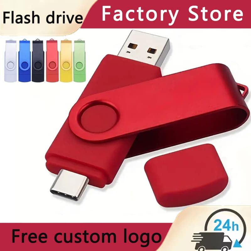 Unidade Flash portátil USB3.0 de alta velocidade 128 GB 512 GB 2 TB TYPE-C Interface dupla