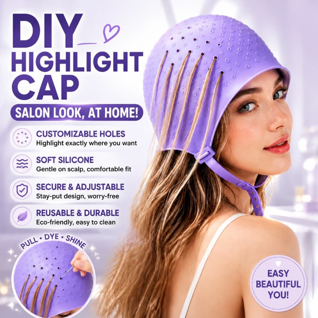 DIY Cabelo Destacando Boné Reutilizável Silicone Tintura De Com Puxando Gancho Agulha Para Balayage Geada Coloração Do