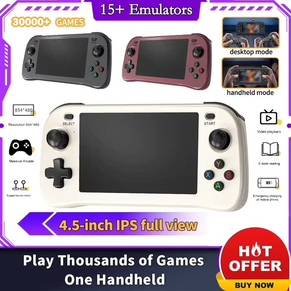 Atualizado SF3100 Retro Handheld Console De Videogame Jogos Clássicos Bolso Player 4.5 " Tela IPS 10000 + Sistema Linux