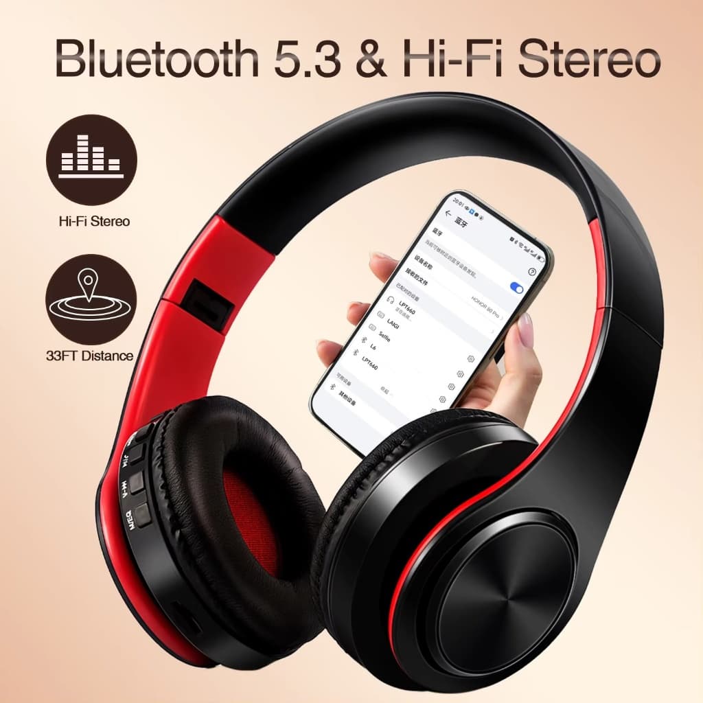 2026 Colorido Música Fones De Ouvido Estéreo Sem Fio Bluetooth Fone Com Microfone Suporte TF Cartão Chamadas Telefone