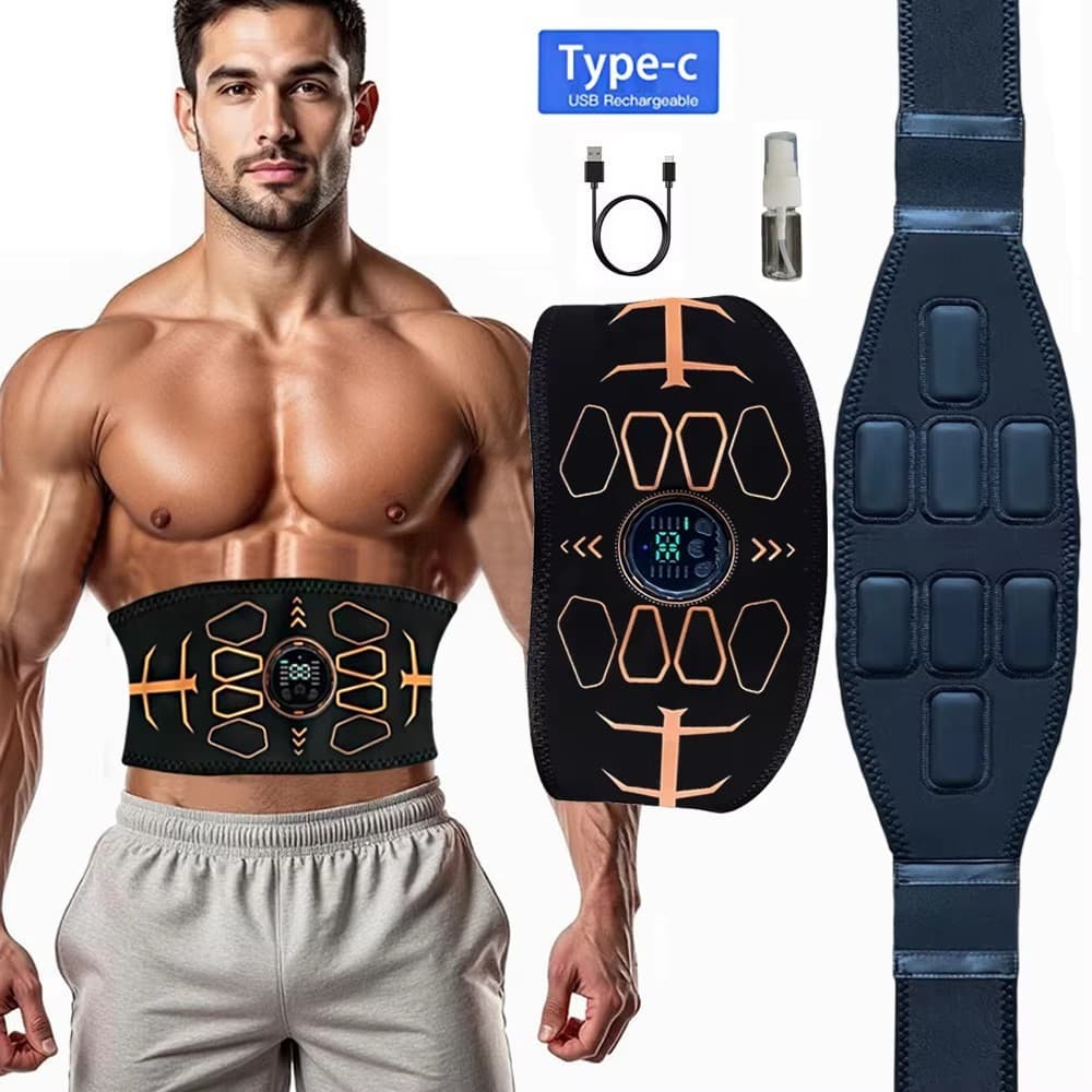 Toner Muscular Inteligente Tonificação Abdominal Cinto Ab Trainer Carga USB Massageador Corporal Perda De Peso Equipamen