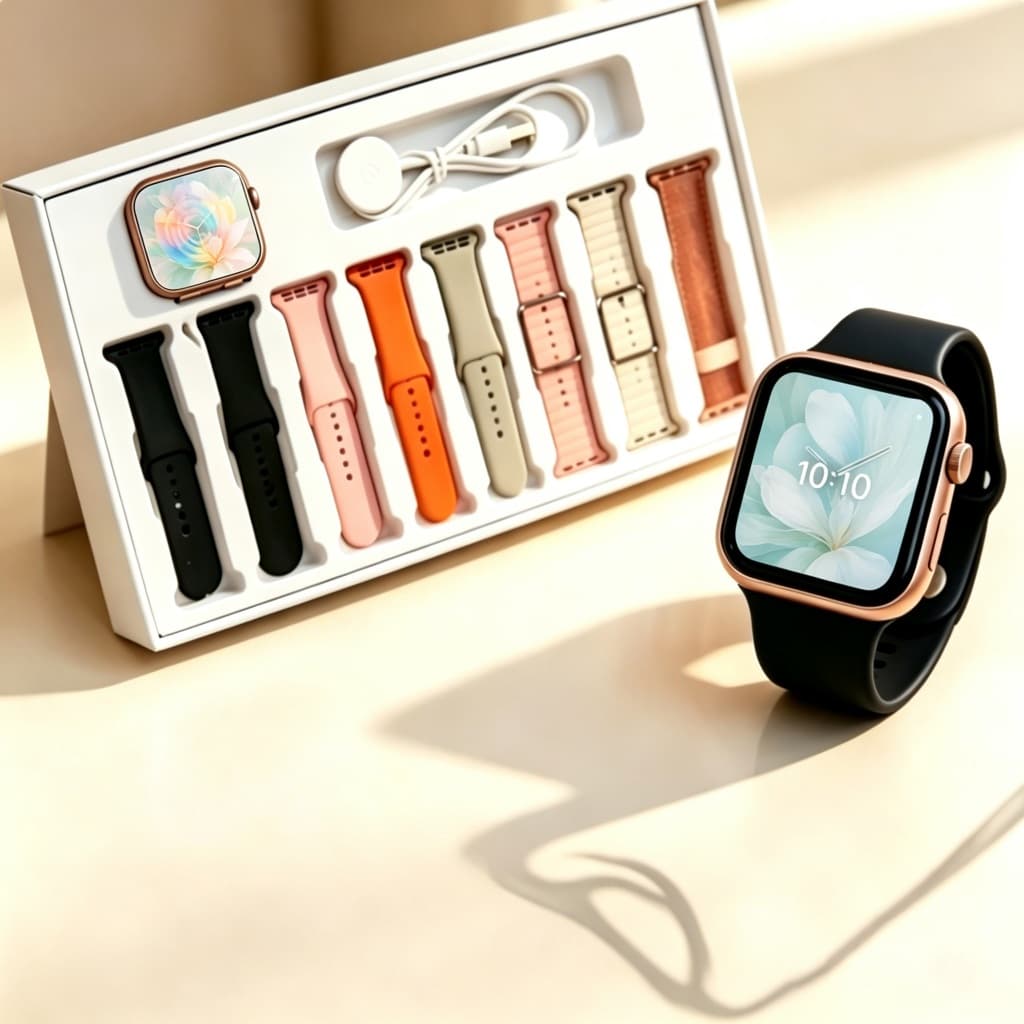 Smartwatch 7 Bandas 38/45/49mm – Kit Compatível Com 7 Alças Full Touch , Relógio Esportivo