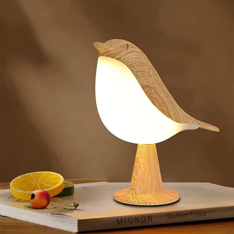 Lâmpada Recarregável Livro De Leitura Sensor Toque Luz Noturna Sem Fio Design Pássaro 3 Cores Temperatura Quarto Das Cri