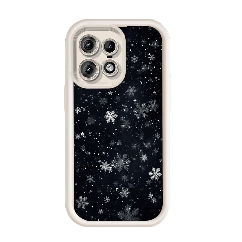 Para Motorola Edge 50 Pro , Imagem De Queda De Neve Noturna De Inverno , Capa De Telefone De silicone Anti -