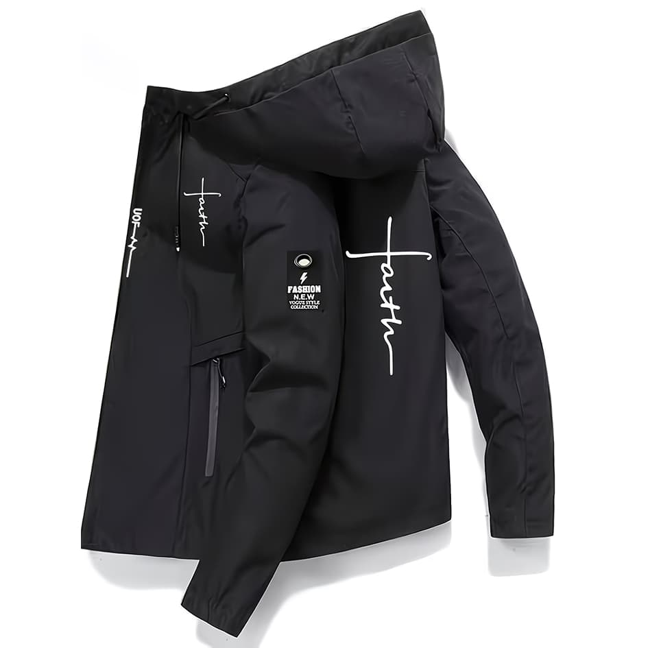 Jaqueta Masculina De Inverno , Tecido À Prova De Vento , Com Capuz E Bordado De Letras , Adequada Para Camping , Pesca ,