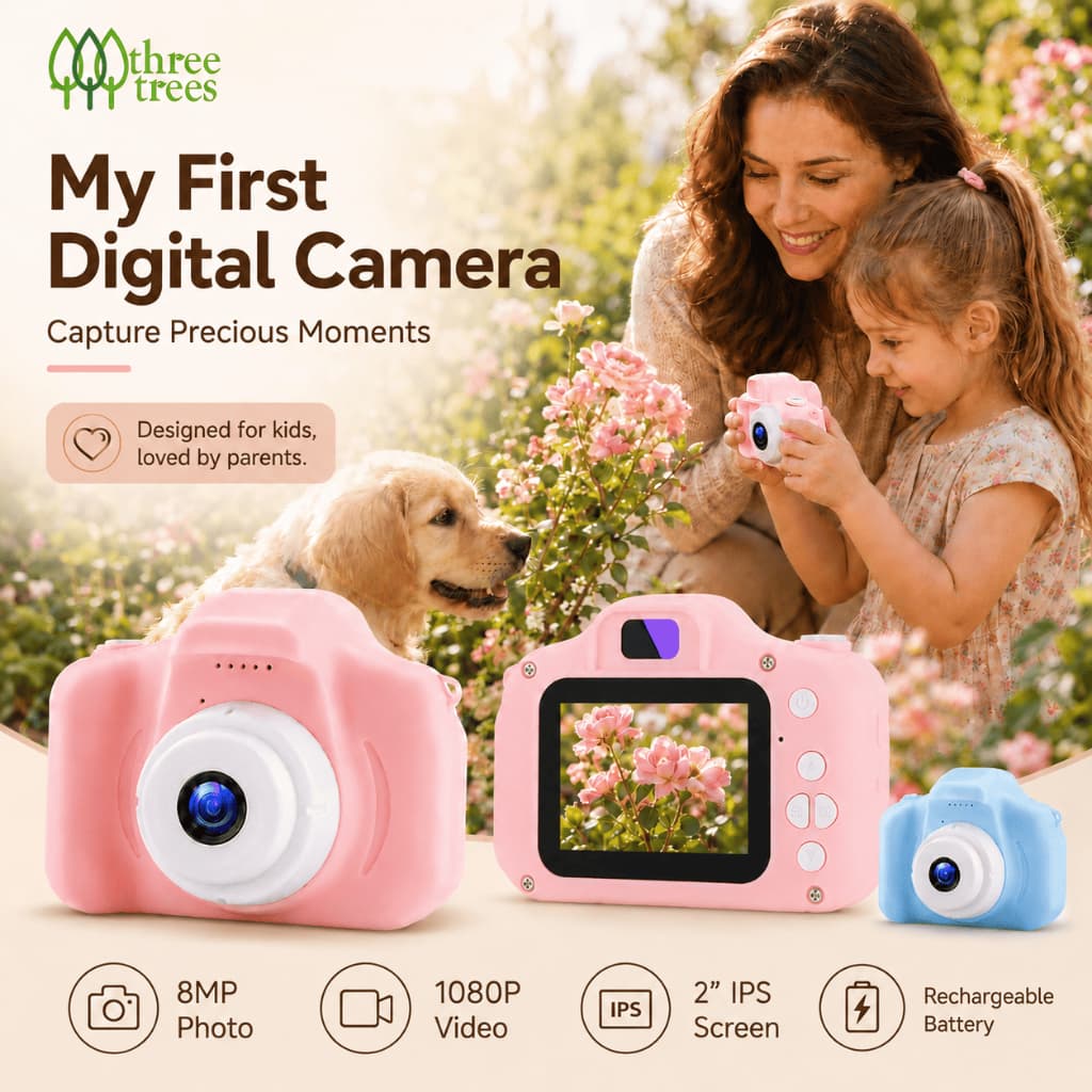 Crianças Câmera Real 1080P Digital Para Mini De Brinquedo 2 Polegada Tela Recarregável Foto Vídeo Presente Aniversário