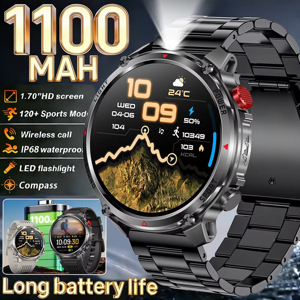 2026 T-Rex3 Ultra 1100mAh Bateria Smartwatch Relógio Inteligente GPS Track Compass IP69K Rastreador Esportivo À Prova D'