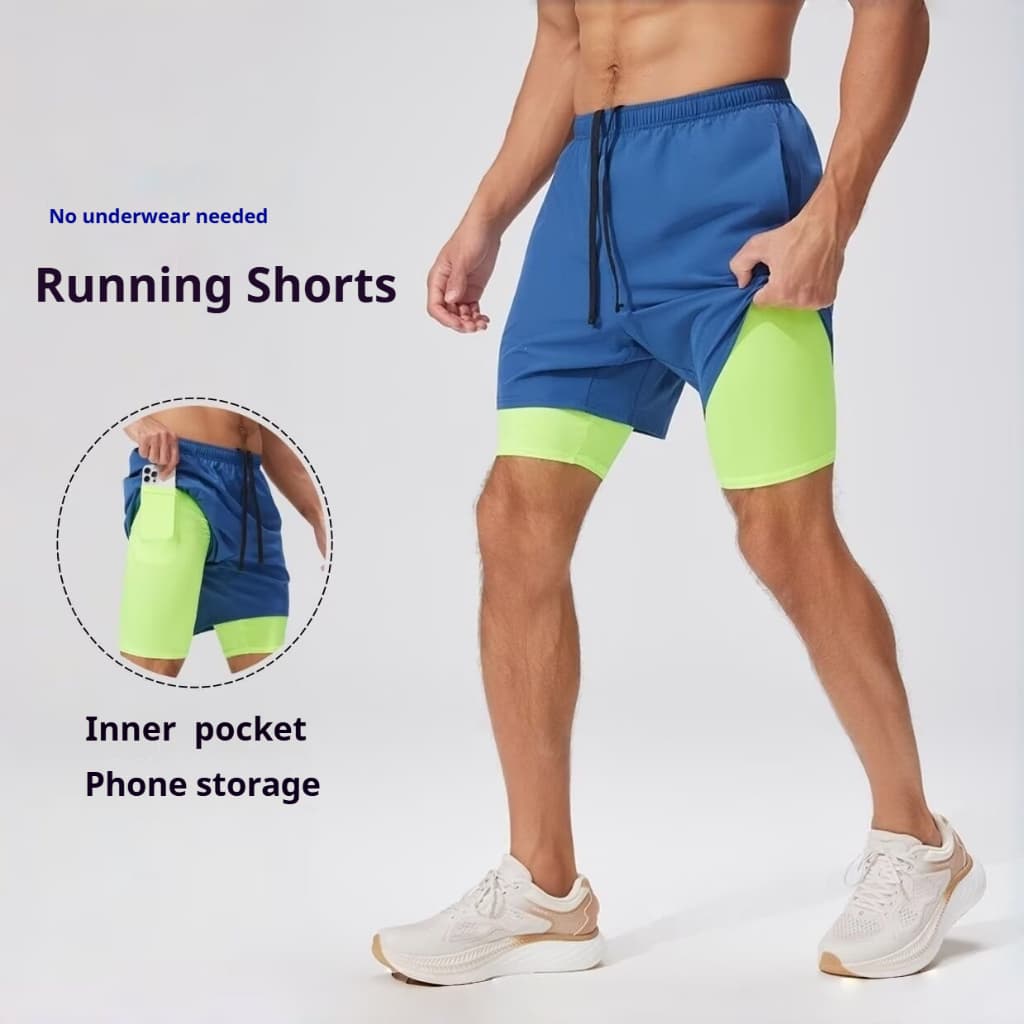 shorts Masculinos Diários Casuais Para Corrida E fitness Com Forro De Bolsos