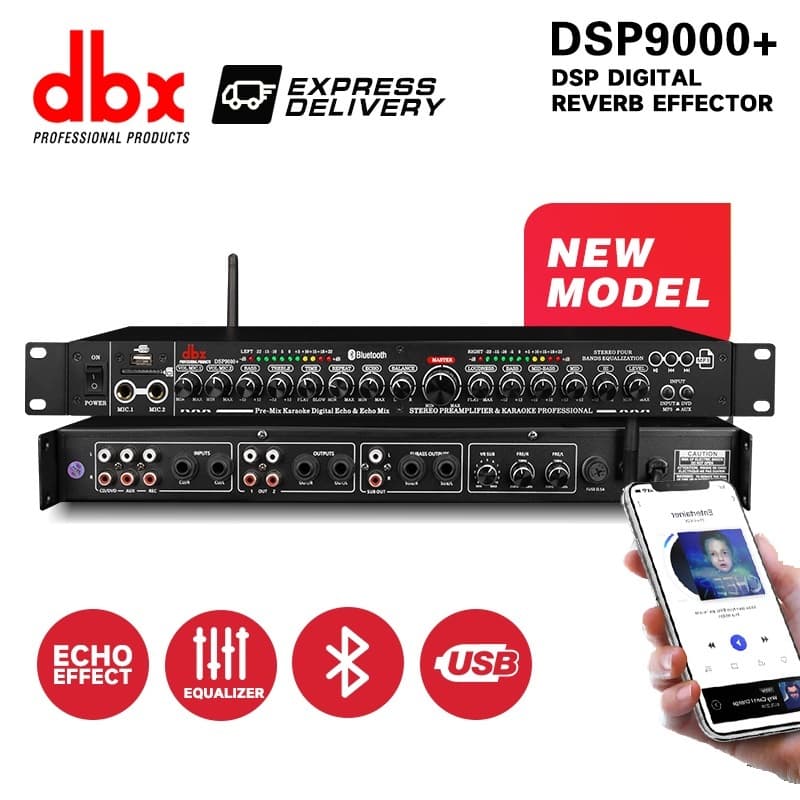 DBX DSP9000 + efeito de reverberação frontal, ajuste balanceado em vários estágios, Bar KTV Anti-Roaring, processador de