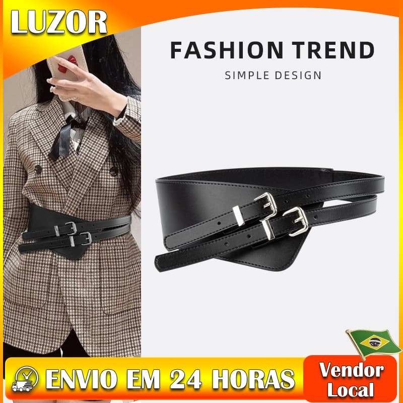 Cinto feminino de couro genuíno largo All-Match camisola jaqueta saia decoração cinto simples moda cinto High-End sentim
