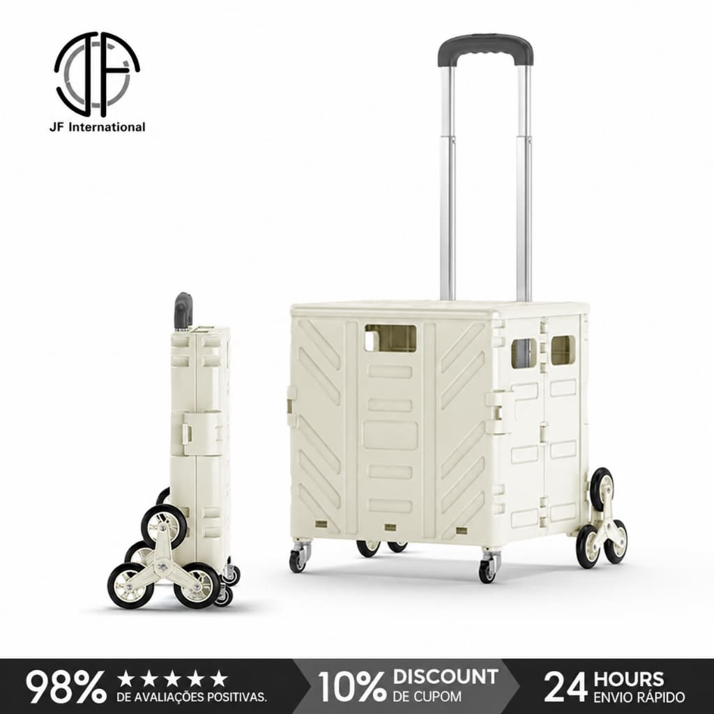Carrinho Utilitário Dobrável Portátil JF Com Rodas , ideal Para camping E Compras ,