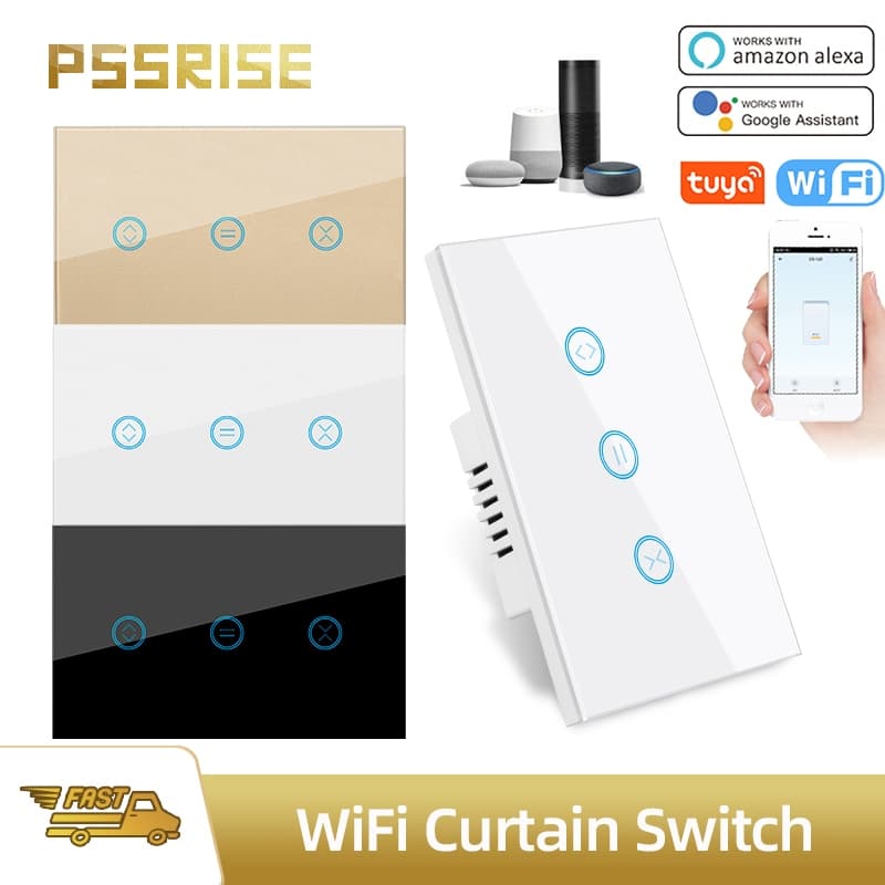Interruptor De Cortina WIFI Padrão Americano Amazon ALEXA Toque Do motor De Controle De Voz